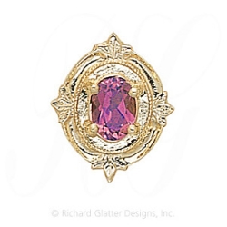 GS147 PT - 14 Karat Gold Pink Tourmaline Slide 